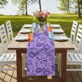 thumbnail image 4 of Table Runners 72 Inches Long Dress Scarves, Vintage Purple Farmhouse Kitchen Table Runner, Coffee Tablerunners, Retro Botanical Abstract Art 13x72 Inch, 4 of 9