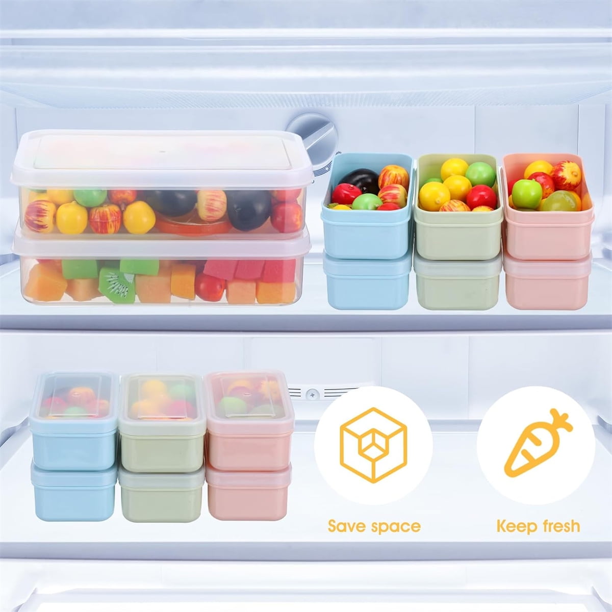 2 Pcs Snack Containers Yahome Reusable Bento Box with Compartments 20oz Lunch Container with Leak-proof Lids Mini Removable Divided Meal Prep Box for Work Travel in Compact Size