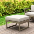 thumbnail image 3 of Luxury Commercial Living 25.5" Taupe Brown Square Ottoman with Sunbrella Natural Cushion, 3 of 5