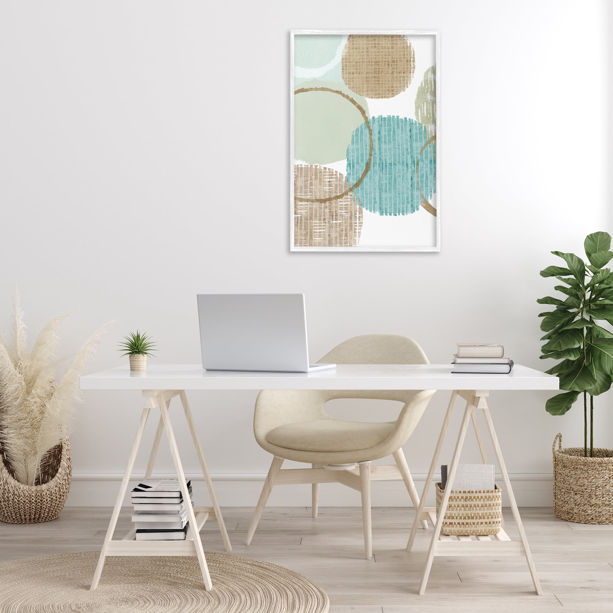 Stupell Industries Good Times Ahead Shapes Abstract Painting White Framed Art Print Wall Art, 20 x 30