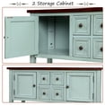 thumbnail image 3 of Buffet Cabinet Sideboard Accent Console Table, 46'' Storage Narrow Entryway Console Sofa Table with Drawer&Shelf, Farmhouse Entrance Hallway Foyse Couch Table for Living Room/Bedroom, Blue, A1645, 3 of 7