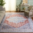 thumbnail image 3 of SAFAVIEH Arizona Fredrick Distressed Machine Washable Area Rug, Light Blue/Rust, 8' x 10', 3 of 14