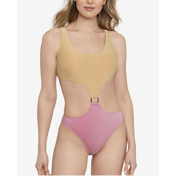 Salt   Cove Juniors' Precious One-Piece Monokini Swimsuit Blush Pink Size S