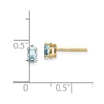 thumbnail image 3 of 14K Yellow Gold Earring Stud (03) March Women'S Aquamarine Oval Blue 5 mm 3, 3 of 3