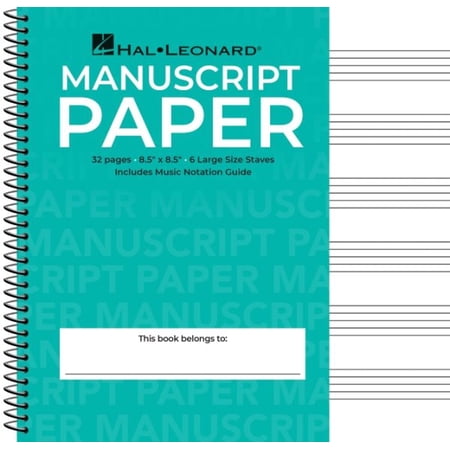 Wide Staff Wirebound Manuscript Paper (Aqua Cover)