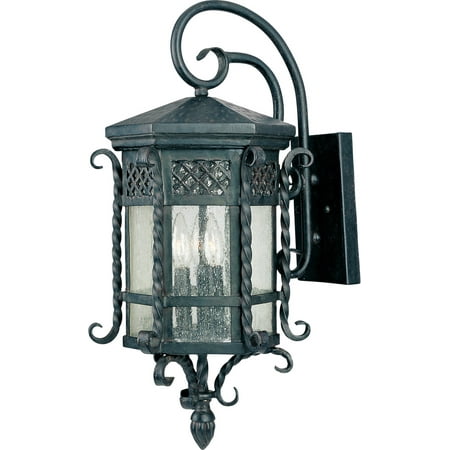 

Wall Sconces 3 Light Bulb Fixture With Country Forge Finish Forged Iron Material Candelabra Bulbs 12 inch 120 Watts