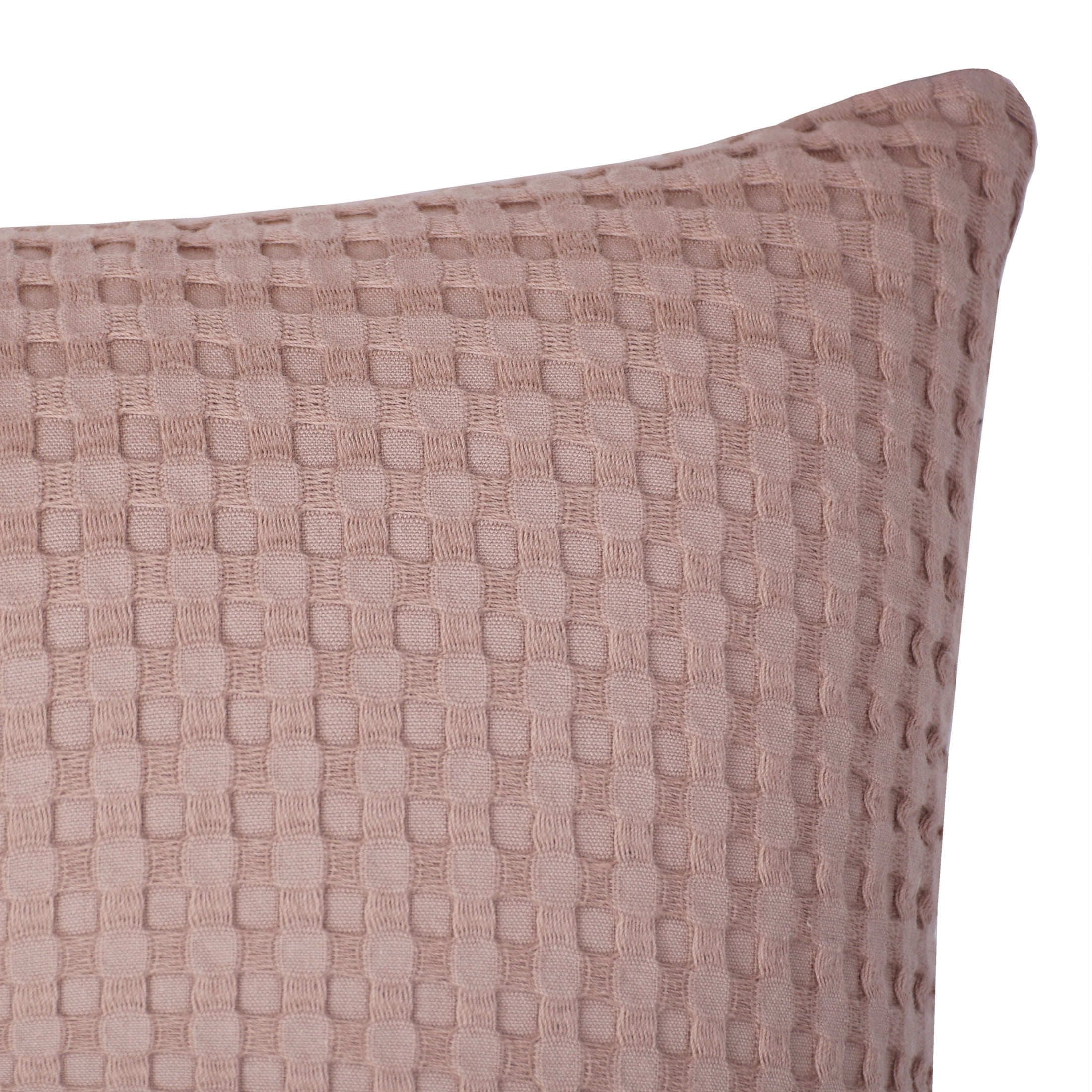 Mainstays Waffle Pillow Cover, 22" X 22", 2 pack, Teddy Bear