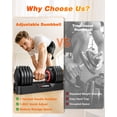 thumbnail image 6 of GIKPAL 50lbs(25lb*2) Adjustable Dumbbells,Quick Select 5-25lbs set of 2 Adjustable Free Weights Plates with Rack for Women and Men for Home Gym Full Body Workout Fitness, 6 of 9