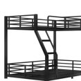 thumbnail image 5 of L-Shaped Twin over Full Bunk Bed Frame with Twin Size Loft Bed Frame and Charging Station, Metal Triple Bunk Bed with Desk and Slide for Bedroom, Apartment, Mattress Not Included, Black, 5 of 9