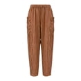 thumbnail image 5 of ibiyuan Travel Pants Women Wide Leg Palazzo Pants for Women Dressy Cropped Trousers Drawstring Lounge Pants Women for Work Lounge, 5 of 6
