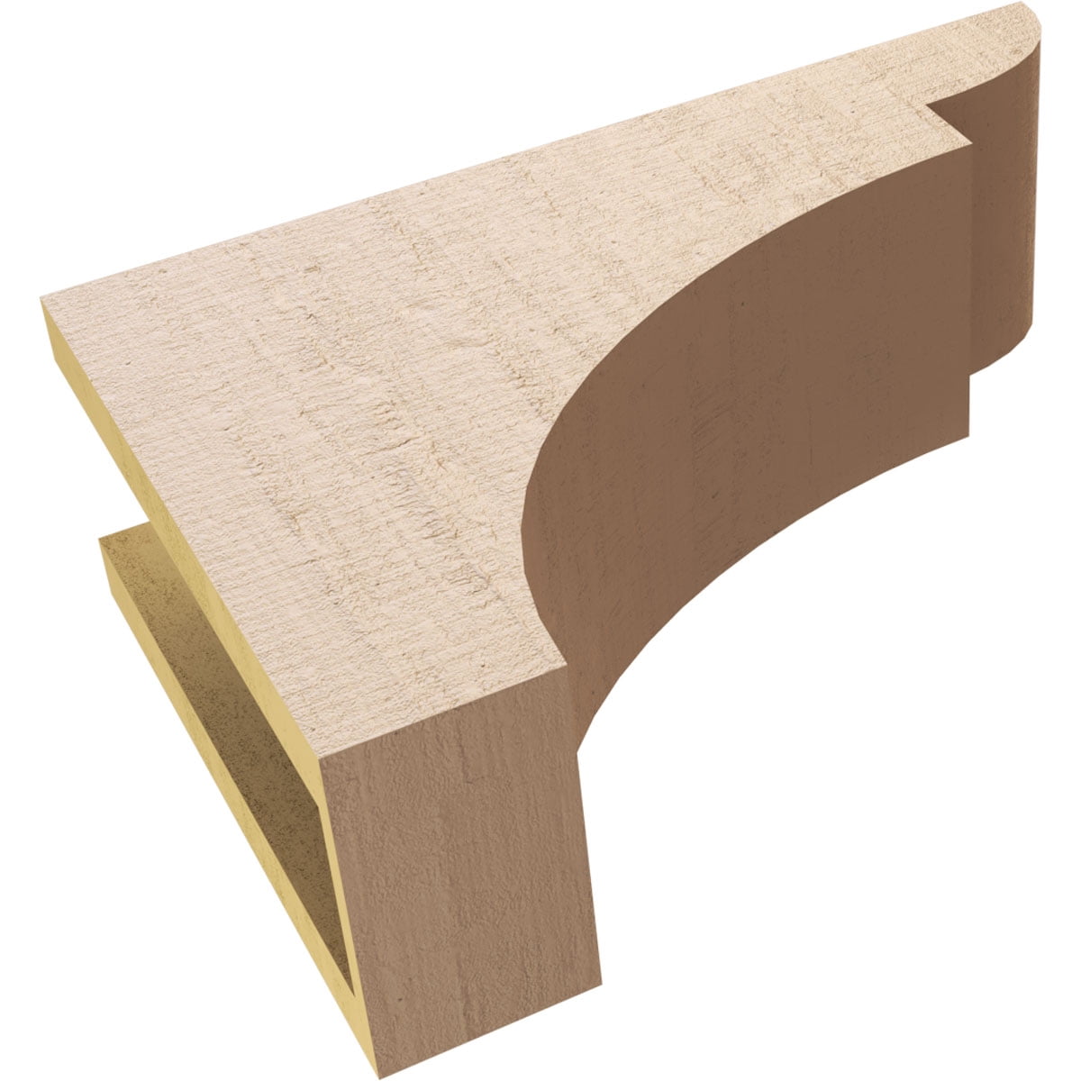 5"W x 15"D x 10"H Classic Yorktown Rough Cedar Woodgrain TimberThane Corbel, Primed Tan
