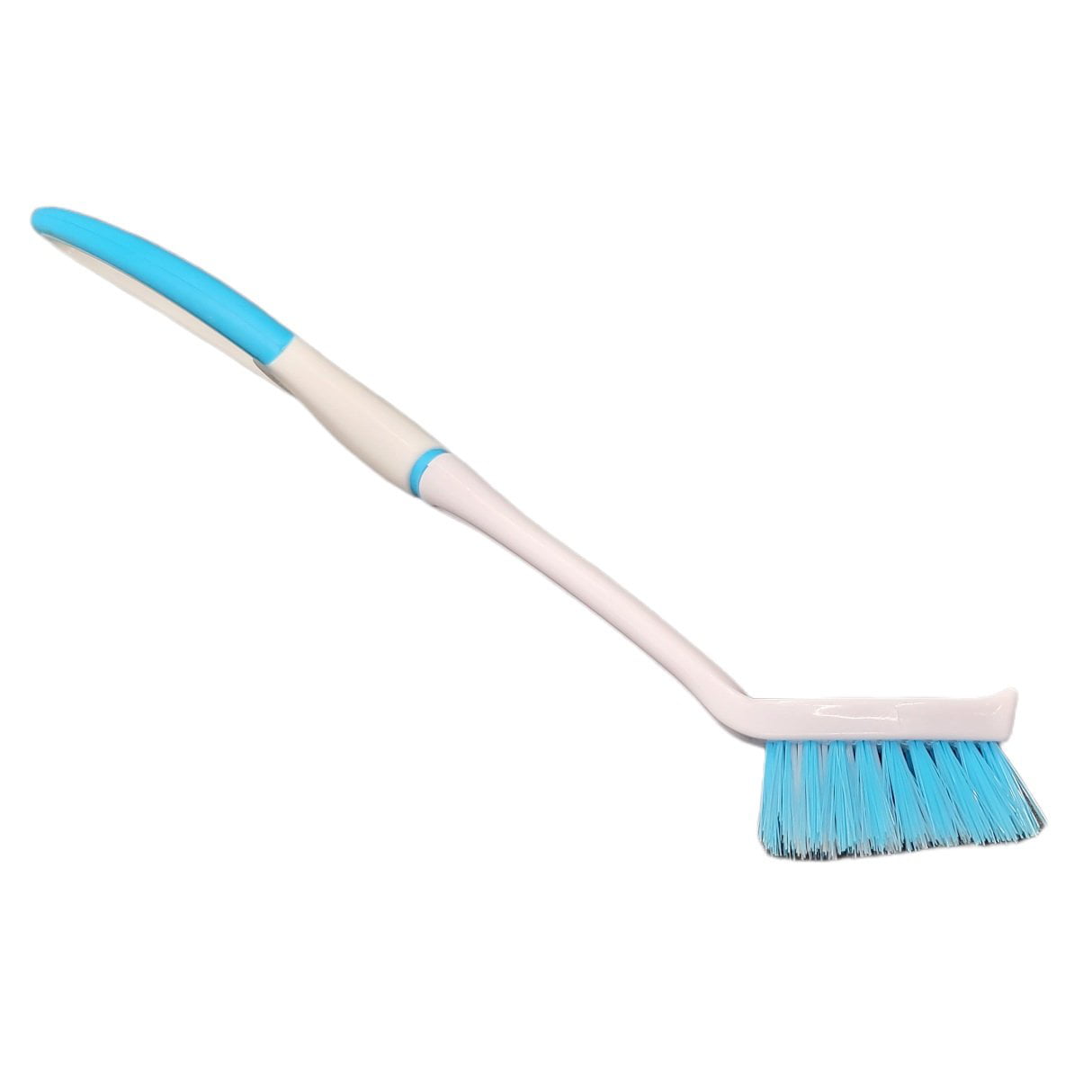 Scrub Brush w/ Scraper Tip - Non-Slip Handle - Long Lasting Bristles –  Non-Scratch - Dishwasher Safe - Cleaning, Pots, Pans & Kitchen Sink (11  Long) [Gray & Teal]