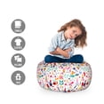 thumbnail image 2 of Birds Storage Toy Bag Chair, Funny Birds with Hats Smiling Mushrooms Flowers Creative Modern Doodle, Stuffed Animal Organizer Washable Bag, Small Size, Multicolor, by Ambesonne, 2 of 3