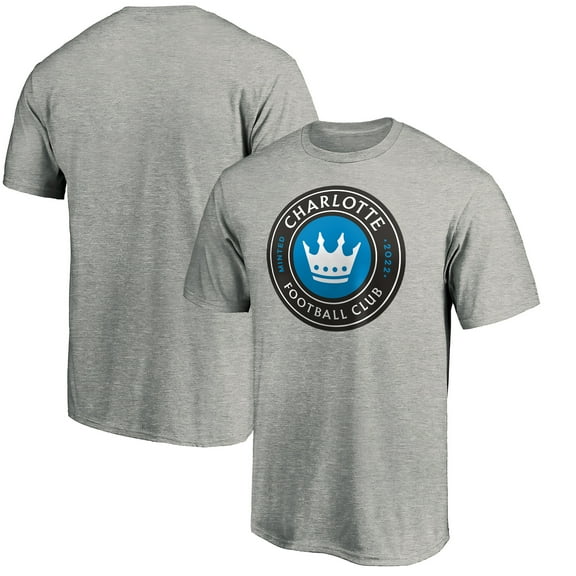 Men's Heather Gray Charlotte FC Club Logo T-Shirt