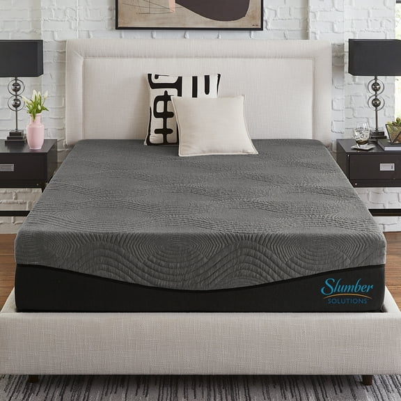 Slumber Solutions Active 10" Ebonite Memory Foam Mattress, Mattress-In-A-Box, Queen