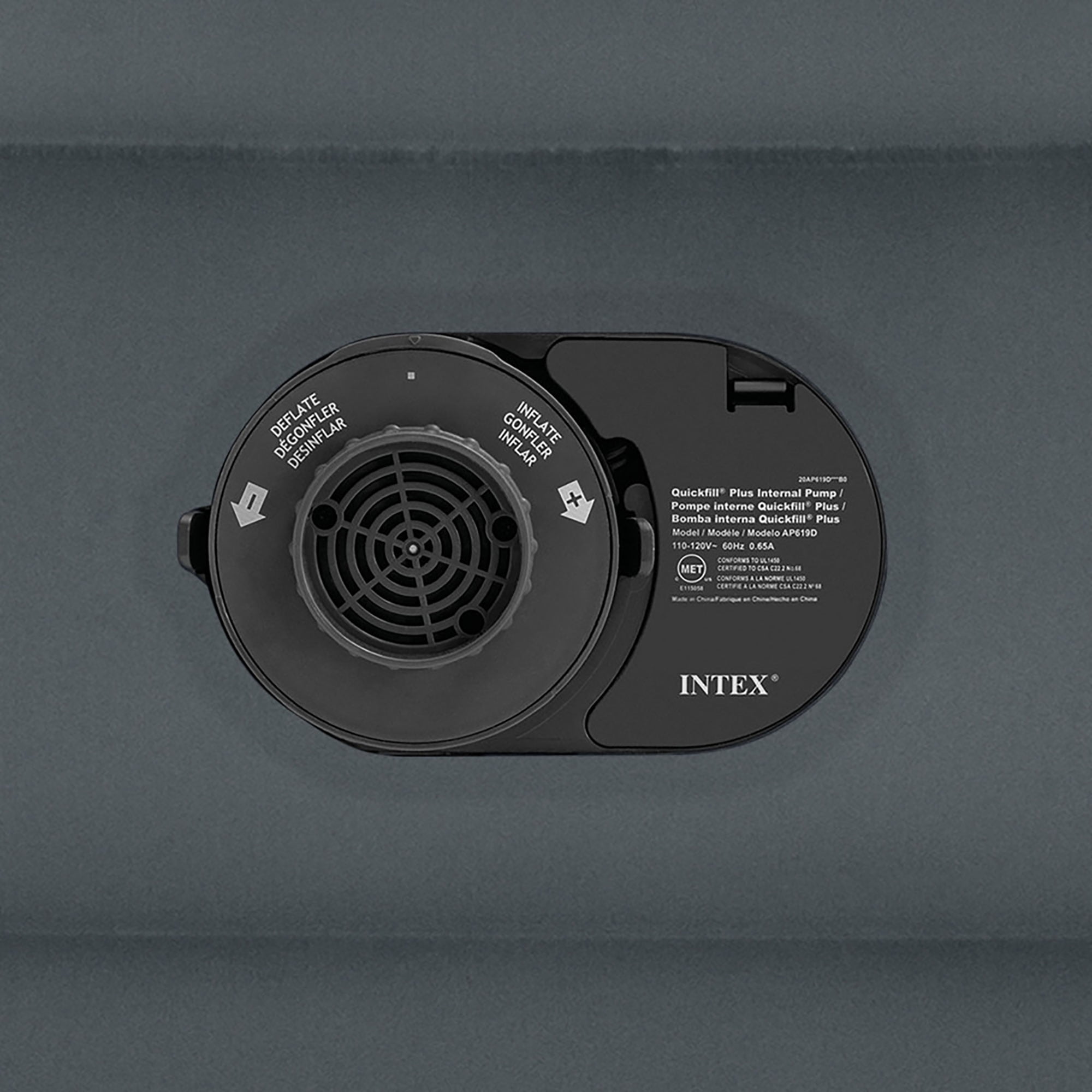 Intex: Dura-Beam: Plus Deluxe Pillow Rest Airbed - Queen - 16.5" Inflatable Air Mattress, Built-In Pump, Fiber-Tech, Carry Bag, 600lb Cap, 64135ED