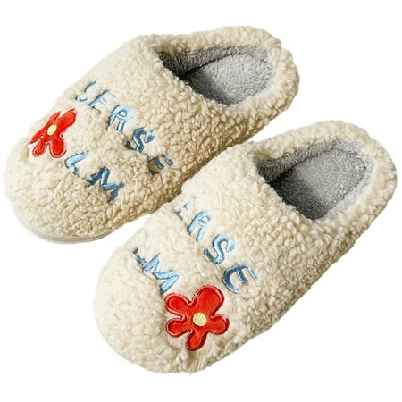 

Fluffy Stuffed Slippers Non-Slip Indoor House Shoes Comfy Plush Slip For Home Bedroom
