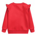 thumbnail image 2 of Uorisanigo Sweatshirt for Girls Ruffle Shoulder Long Sleeve Crew Neck Light Red Pullover Sweater Tops Soft and Comfortable Pullover Top Size 5-6, 2 of 7