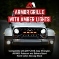 thumbnail image 2 of AMERICAN MODIFIED Armor Grille 07-18 Jeep Wrangler JK w/ Amber LED, Glossy Black, 2 of 8