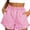 Pink, variant on Ruffled High Waist Plaid Shorts for Women Women's Ruffled High Waist Plaid Shorts With Belted Detail And Side Pockets Women's Flowy Feminine Belted Bottoms