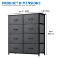 thumbnail image 5 of DEXTRUS 8 Drawers Dresser Fabric Storage Dressers for Adult for Living Room Bedroom Black Gray, 5 of 5