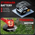 thumbnail image 6 of Electric Weed Wacker, Cordless String Trimmer with Wheels, 2Pcs 20V 2.0Ah Batteries, 3 Types of Blades, Adjustable Length, Weed Eater Grass Trimmer/Edger/Brush Cutter for Lawn Yard Garden, 6 of 9