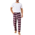 thumbnail image 2 of INSPIRE CHIC Men's Sleep Pants Elastic Waist Drawstring Casual Plaid Sleep Pajamas Pants 32 Red, 2 of 6