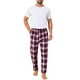 thumbnail image 2 of Pantalones de dormir para hombres INSPIRE CHIC con cintura elástica y cordón, pantalones de pijama informales de cuadros, 30 Rojo, 2 of 6