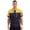 Yellow&Navy Blue, variant on Alvivi Men's Short Sleeve Mechanic Work Shirt Front Zip Industrial Uniform Workshop Factory Workwear Yellow&Navy Blue 175/XL