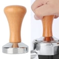 thumbnail image 1 of Mango de Madera Tamper de Café Espresso BLESIY Base Plana de Acero Inoxidable 51 mm Marrón Claro, 1 of 7
