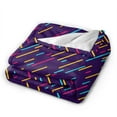 thumbnail image 3 of Colorful Lines Rain Throw Blanket, Fluffy Soft Cozy Blanket Flannel Plush Microfiber Couch Throw 80"x60", 3 of 7