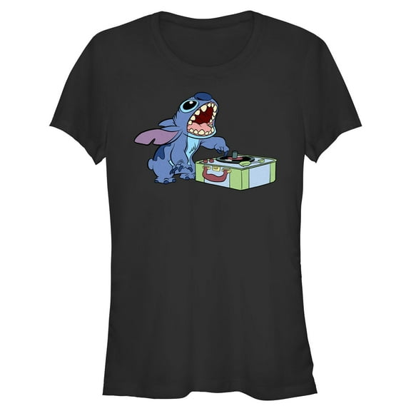 Juniors Lilo & Stitch Record Scratch T Shirt