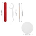thumbnail image 2 of 100 packs of wedding bathroom basket essentials, providing travel cleaning kits for guests, including bamboo cotton swabs, nail files, makeup cotton pads, dental floss, 2 of 5