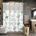 thumbnail image 2 of No Hook Shower Curtain with Snap in Liner, Green Sea Turtle Coral Summer Ocean Waterproof Fabric Bathroom Curtain Mesh Top Window, Nautical Coastal Beach Shower Curtains 48x72in, 2 of 9