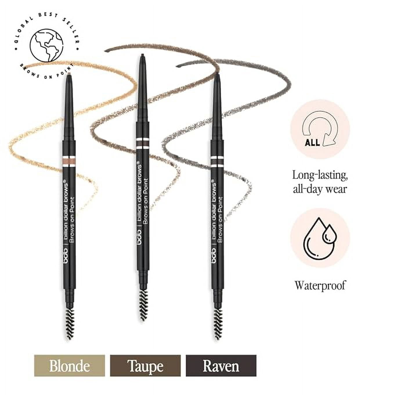 bdb On-Point Waterproof Micro Eyebrow Pencil - Taupe, 2-Pack, Self-Sharpening Tip, Natural Blendable Lines