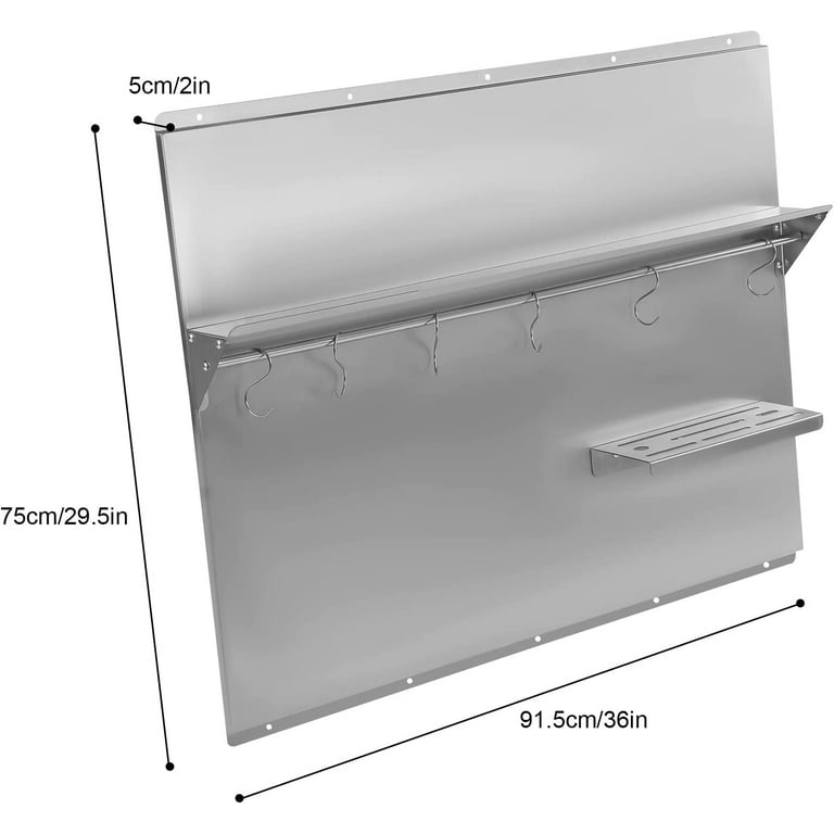 RMP3004  30-Inch Backsplash with shelves in Stainless Steel