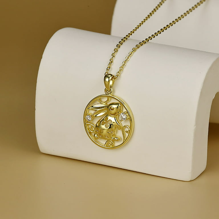 Heiheiup Personality Fashion Moon Cute Rabbit Necklace Pendant For