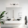 thumbnail image 4 of Aiwen 4-Light Vanity Lights with Clear Glass Cone Shades, 30.3 inches Black Finish Wall Lights fot Bathroom, Living Room, 4 of 7