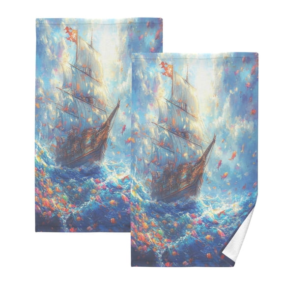 BZSMCE Face Towel Hand Towel Bath Towel Cotton Bath Towel Sets Hand Bath Towels Fashion Oceanic Voyage Pattern