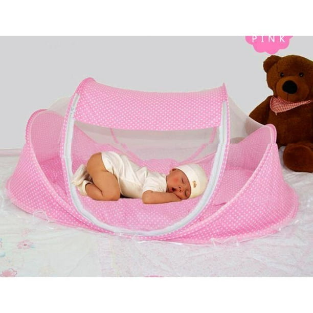 Baby Travel Bed Curtain,Baby Bed Portable Folding Baby Crib Mosquito Net  Portable Baby Cots Newborn Foldable Crib(Pink) - Walmart.com