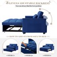thumbnail image 5 of Lunale 55" Convertible Loveseat Sleeper, Tufted Pull Out Sofa Bed for Living Room, Blue Velvet, 5 of 8