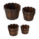 thumbnail image 1 of Juego de 4 macetas de madera para plantas, ideales para patio, oficina, interiores y exteriores. Boca ondulada, 1 of 8