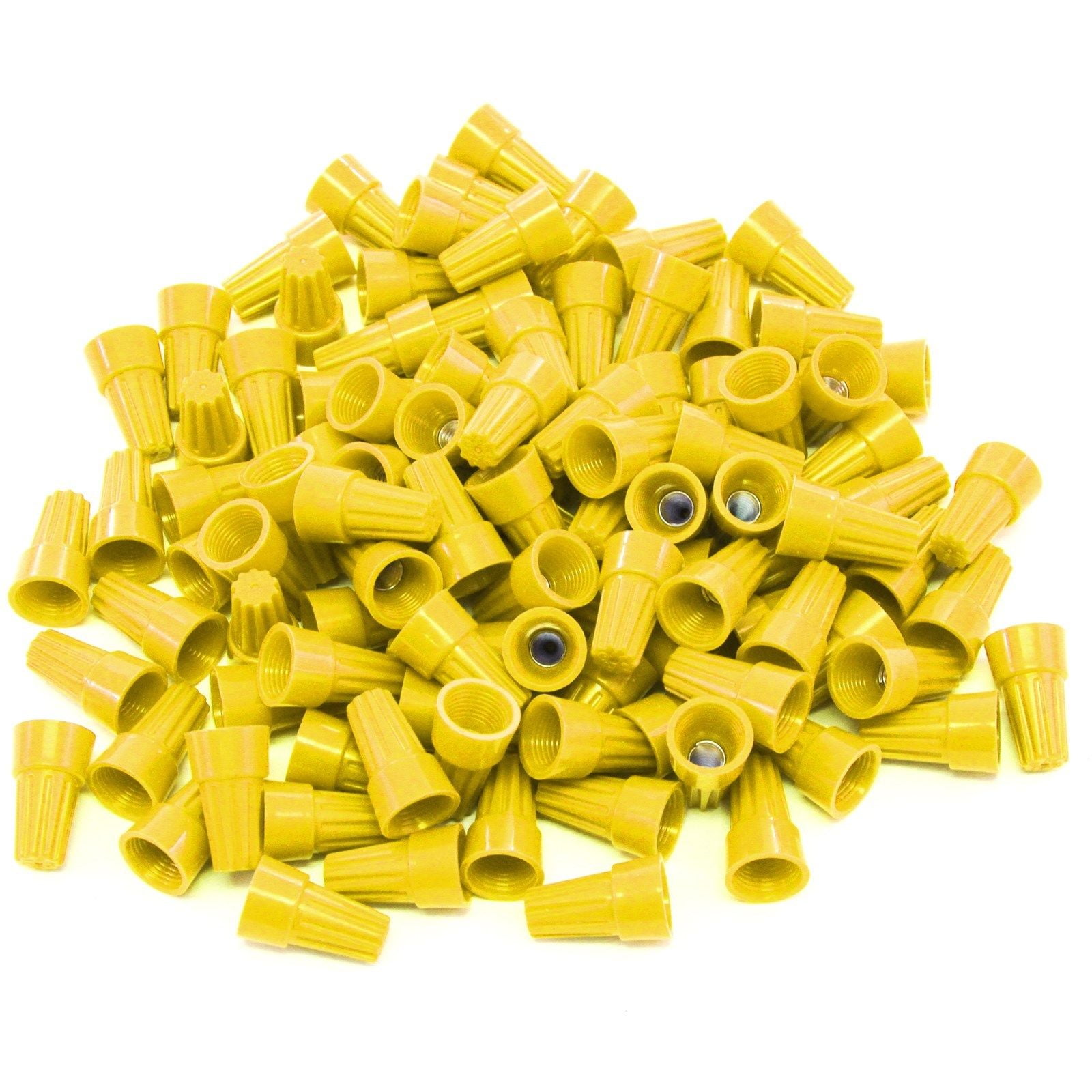 100 pcs Yellow Screw on Wire Connectors TwistOn Easy Screw Pack