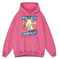 thumbnail image 3 of Sudadera con capucha para hombre, estilo retro, desgastado, con estampado de gato comiendo fideos, estilo Harajuku, de gran tamaño, informal, 100 % algodón, holgada, 3 of 4