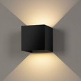 thumbnail image 1 of Lámpara de pared LED de 6 W para dormitorio, moderna, para interiores, con diseño de arriba y abajo, ajustable, de aluminio negro, para dormitorio, hogar, pasillo, sala de estar (blanco cálido), 1 of 5