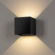 thumbnail image 1 of Lámpara de pared LED de 6 W para dormitorio, moderna, para interiores, con diseño de arriba y abajo, ajustable, de aluminio negro, para dormitorio, hogar, pasillo, sala de estar (blanco cálido), 1 of 5