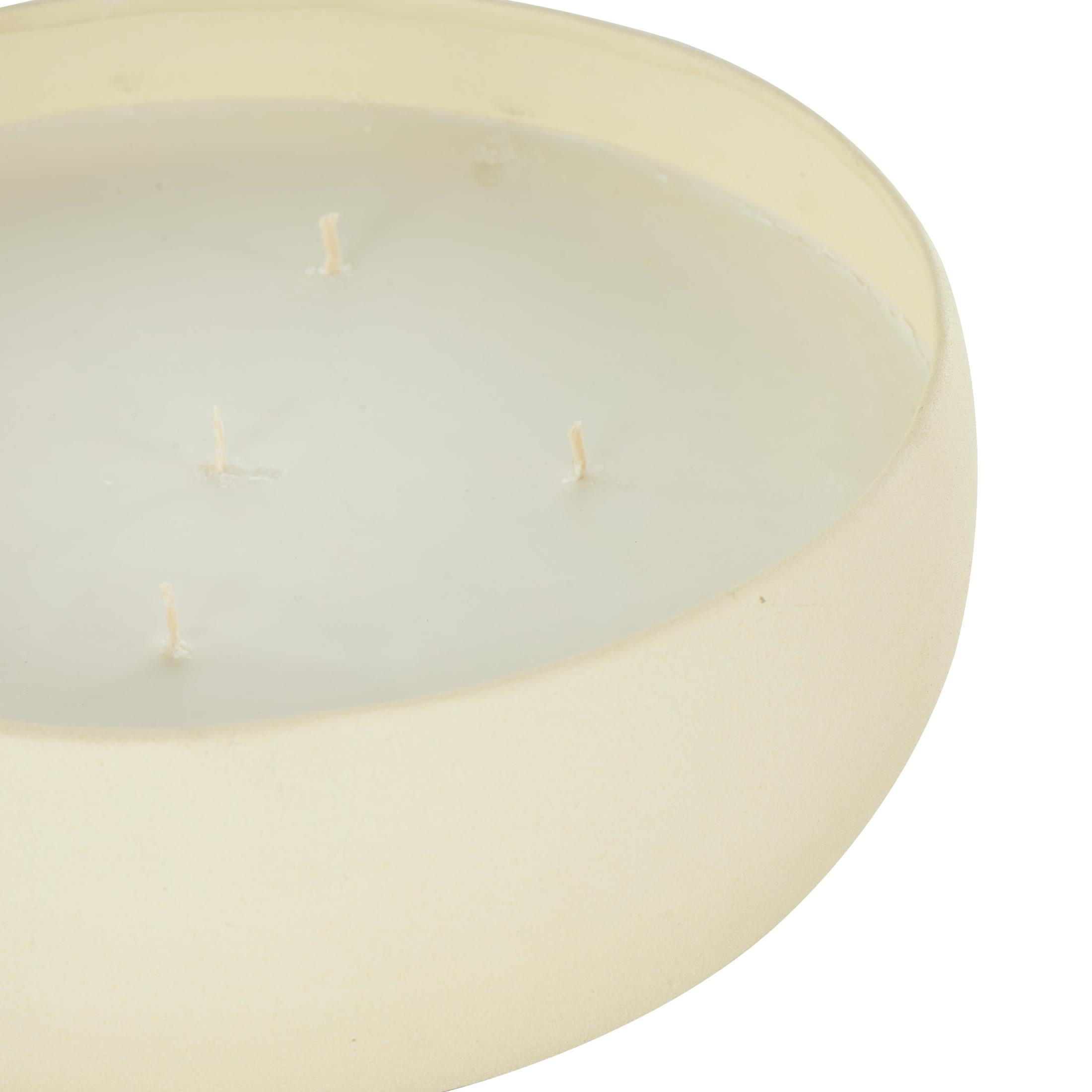DecMode Cream Metal Tropical Fruit Medley Scented Textured 63oz 5 Wick Candle with White Wax