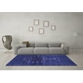 thumbnail image 3 of Ahgly Company Machine Washable Indoor Square Abstract Blue Contemporary Area Rugs, 7' Square, 3 of 4