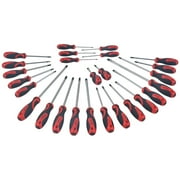 king screwdriver set w/stand, slotted, phillips, pozi, and star (26-pc set)