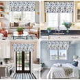 thumbnail image 5 of Blue Flowers Farmhouse Short Window Curtain Valances, Spring Watercolor Oil Painting Floral Plant Rod Pocket Kitchen Valances for Living Room Bedroom Bathroom Cafe 42" x 18", 5 of 8